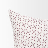 Mercana Jayden Cream w/ Merlot Print Linen Lumbar Decorative Pillow Cover