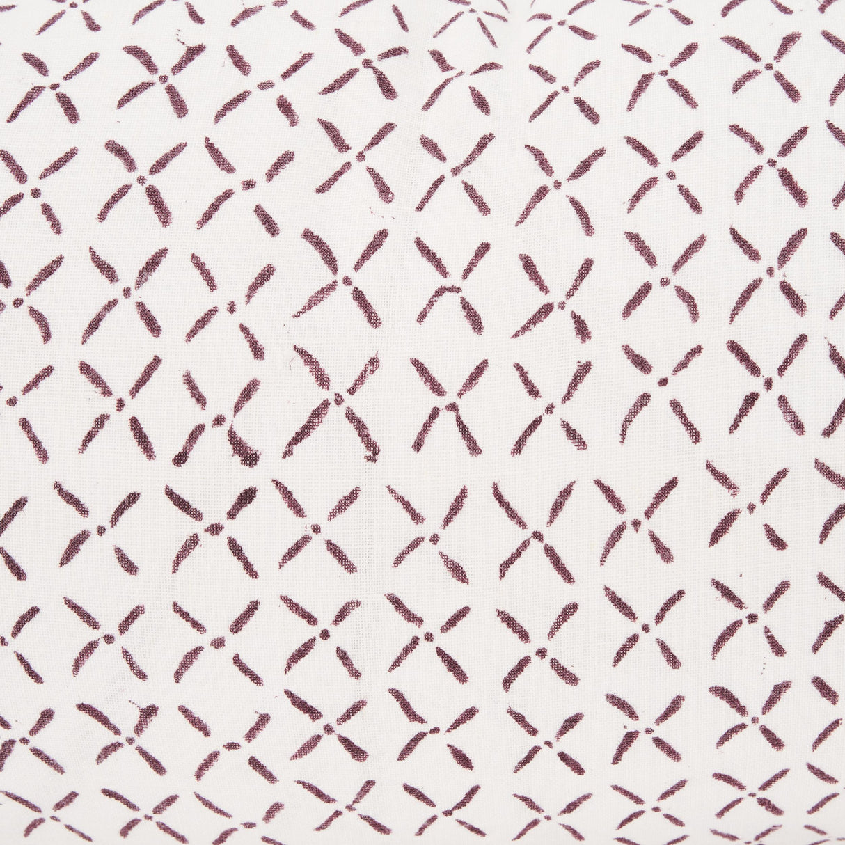 Mercana Jayden Cream w/ Merlot Print Linen Lumbar Decorative Pillow Cover