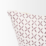 Mercana Jayden Cream w/ Merlot Print Linen Lumbar Decorative Pillow Cover