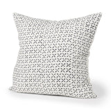 Mercana Jayden Cream w/ Black Print Linen Square Decorative Pillow Cover