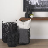 Mercana Jayden Cream w/ Black Print Linen Square Decorative Pillow Cover