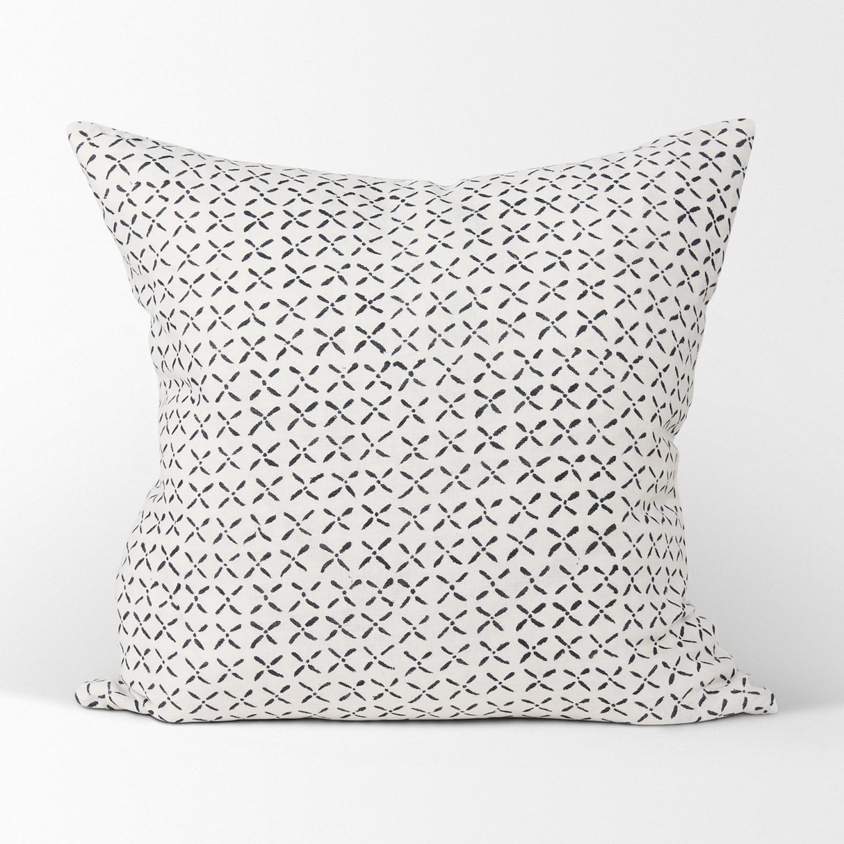 Mercana Jayden Cream w/ Black Print Linen Square Decorative Pillow Cover