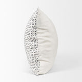 Mercana Jayden Cream w/ Black Print Linen Square Decorative Pillow Cover