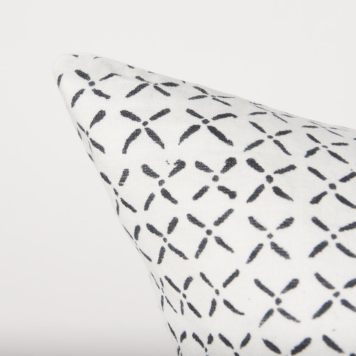 Mercana Jayden Cream w/ Black Print Linen Square Decorative Pillow Cover