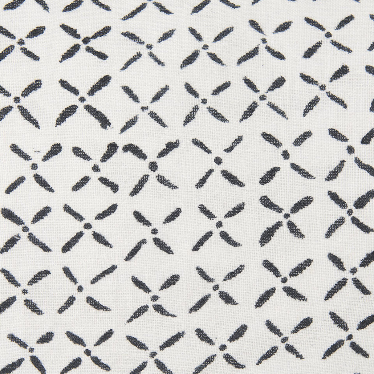 Mercana Jayden Cream w/ Black Print Linen Square Decorative Pillow Cover
