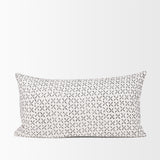 Mercana Jayden Cream w/ Black Print Linen Lumbar Decorative Pillow Cover