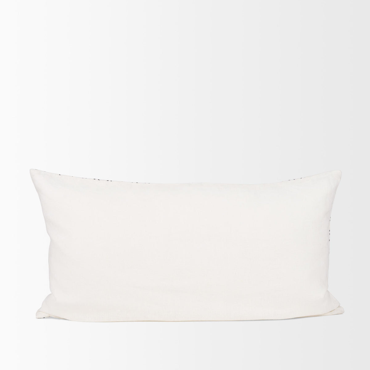 Mercana Jayden Cream w/ Black Print Linen Lumbar Decorative Pillow Cover