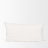 Mercana Jayden Cream w/ Black Print Linen Lumbar Decorative Pillow Cover