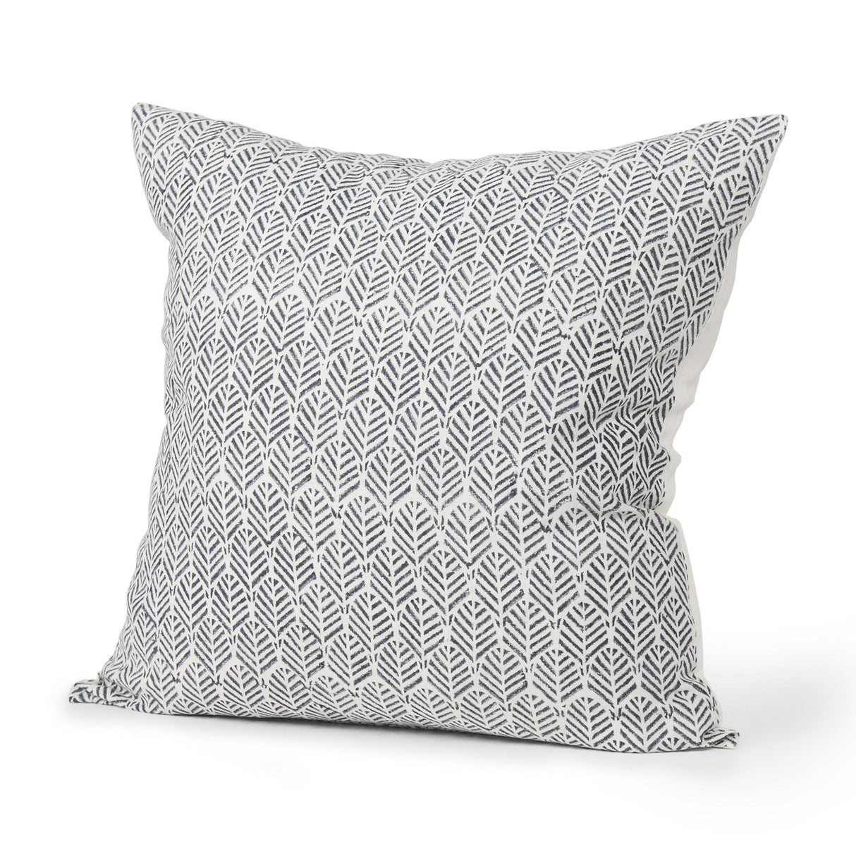 Mercana Jennelle Cream w/ Indigo Print Linen Square Decorative Pillow Cover