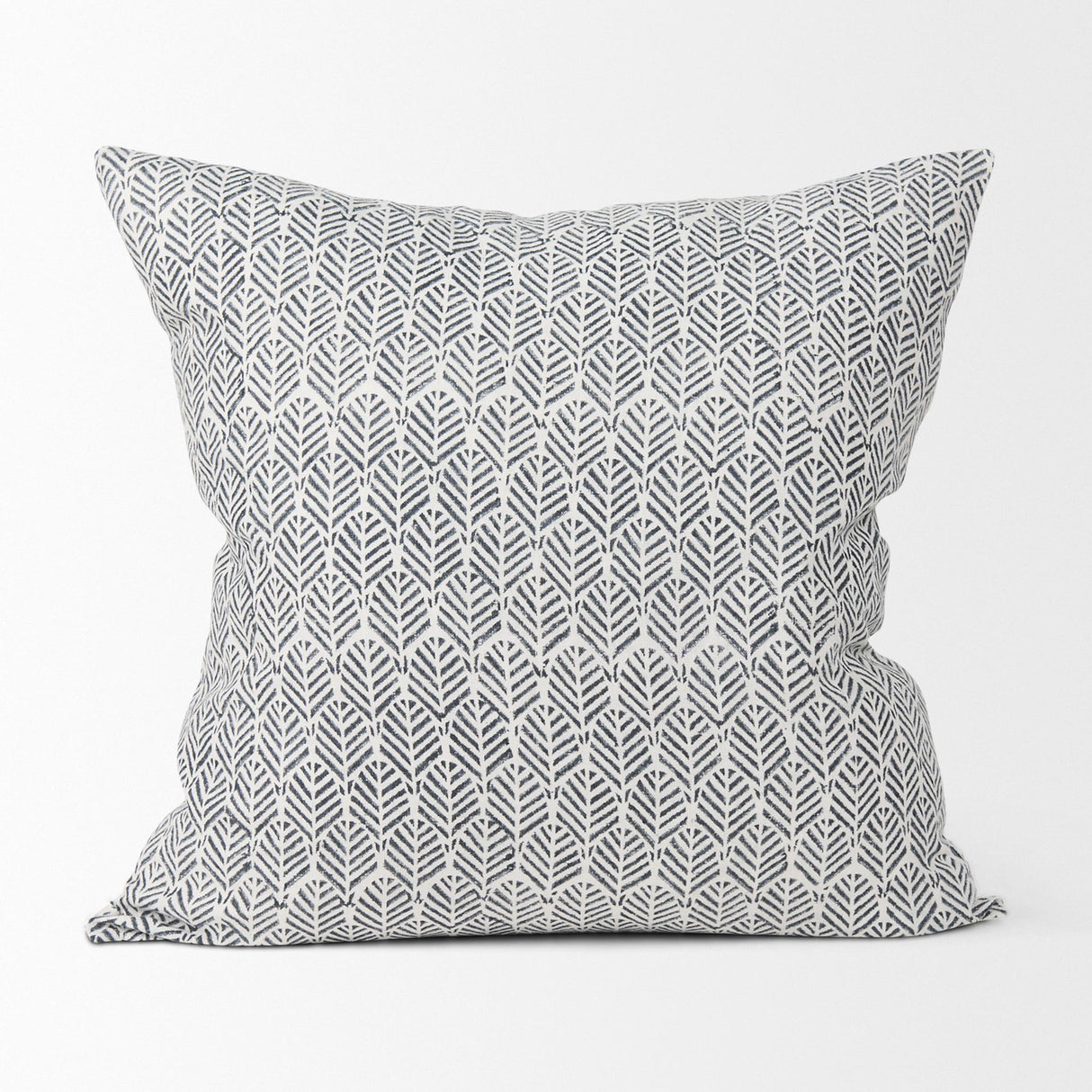 Mercana Jennelle Cream w/ Indigo Print Linen Square Decorative Pillow Cover