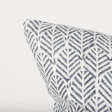 Mercana Jennelle Cream w/ Indigo Print Linen Square Decorative Pillow Cover