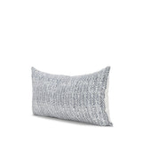 Mercana Janelle Cream w/ Indigo Print Linen Lumbar Decorative Pillow Cover