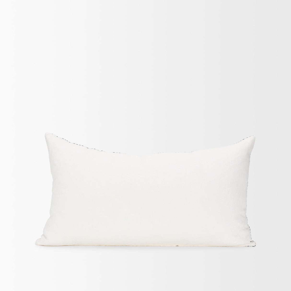 Mercana Janelle Cream w/ Indigo Print Linen Lumbar Decorative Pillow Cover