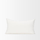 Mercana Janelle Cream w/ Indigo Print Linen Lumbar Decorative Pillow Cover