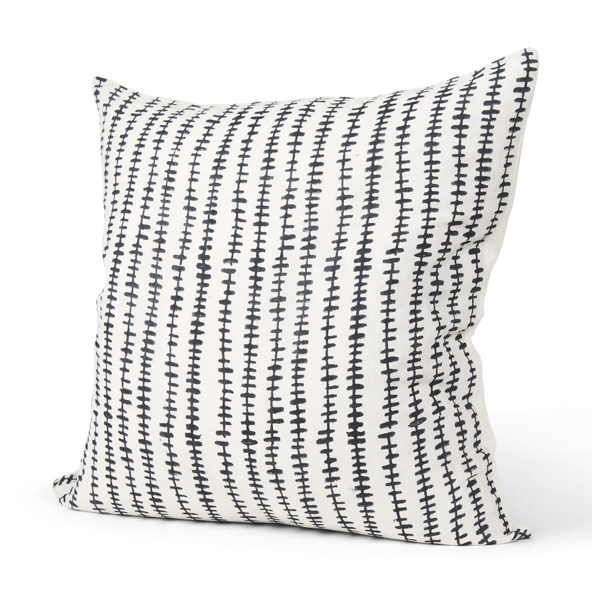 Mercana Jenna Cream w/ Black Print Linen Square Decorative Pillow Cover