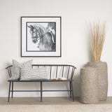 Mercana Jenna Cream w/ Black Print Linen Square Decorative Pillow Cover