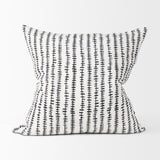 Mercana Jenna Cream w/ Black Print Linen Square Decorative Pillow Cover