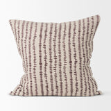Mercana Jenna Beige w/ Merlot Print Linen Square Decorative Pillow Cover