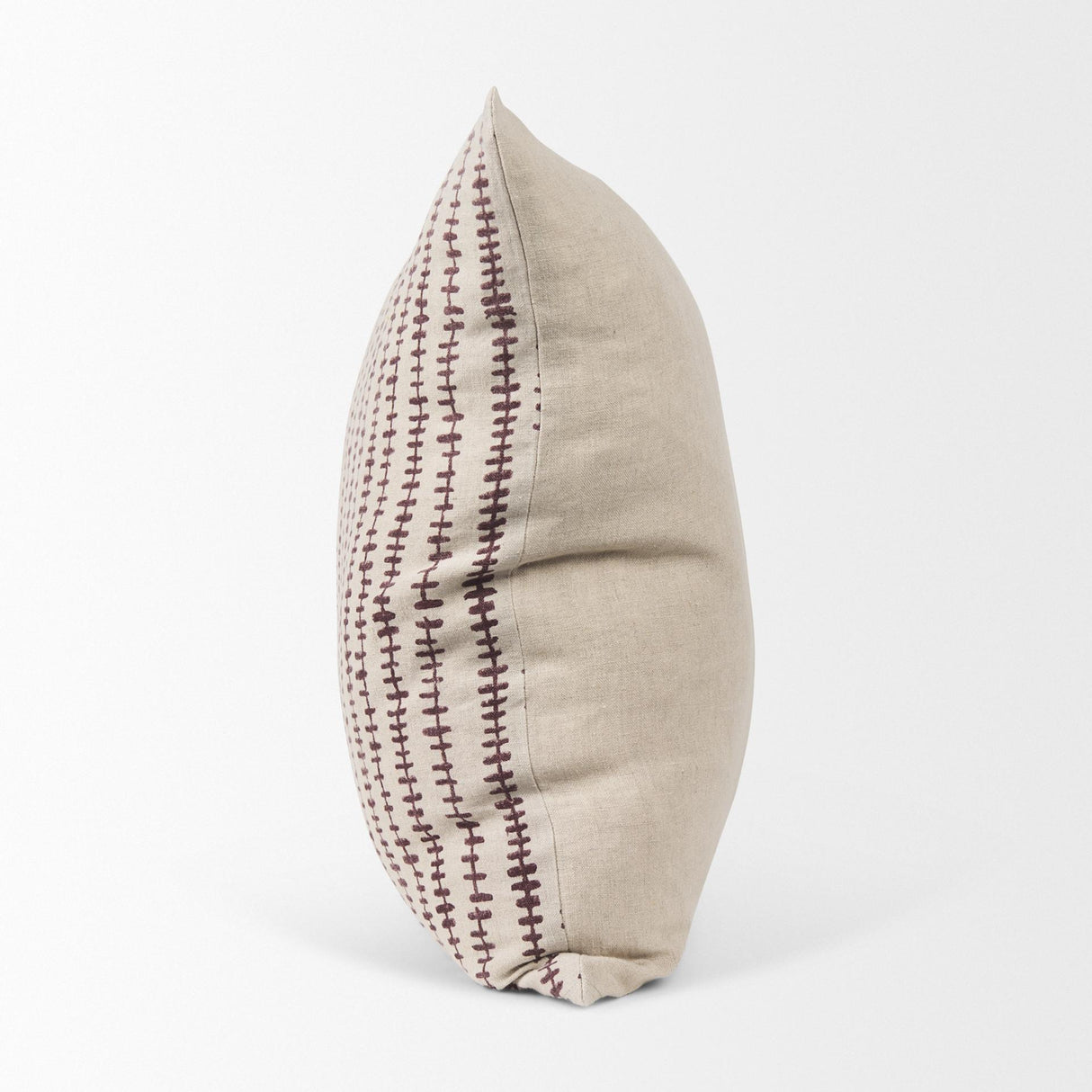 Mercana Jenna Beige w/ Merlot Print Linen Square Decorative Pillow Cover