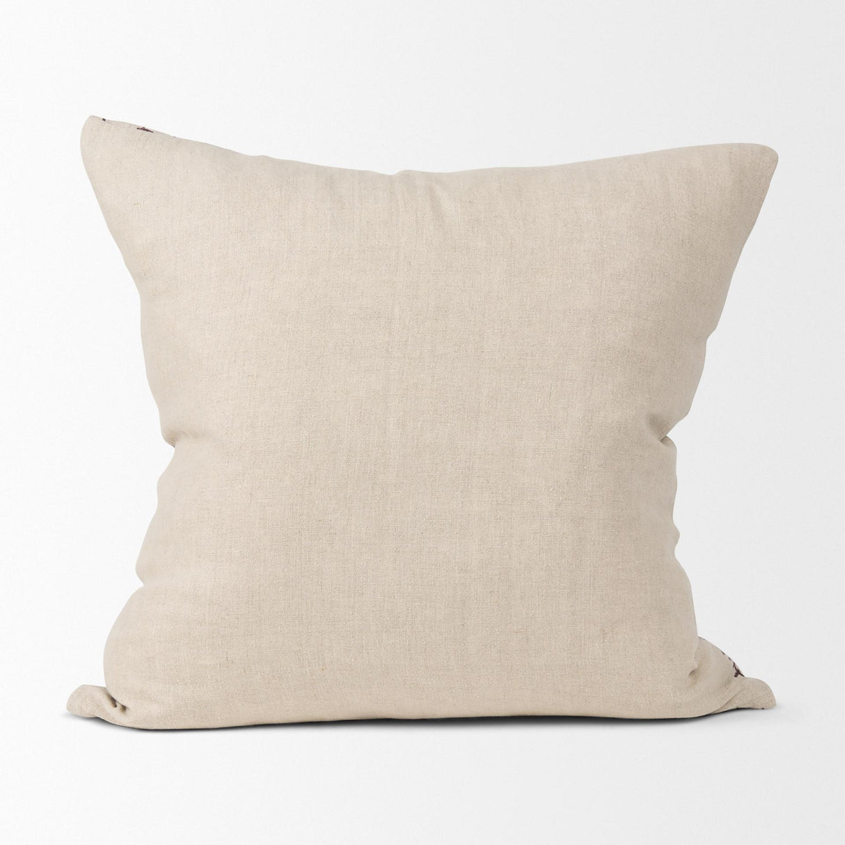 Mercana Jenna Beige w/ Merlot Print Linen Square Decorative Pillow Cover
