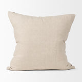 Mercana Jenna Beige w/ Merlot Print Linen Square Decorative Pillow Cover