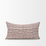 Mercana Jenna Beige w/ Merlot Print Linen Lumbar Decorative Pillow Cover