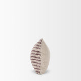 Mercana Jenna Beige w/ Merlot Print Linen Lumbar Decorative Pillow Cover