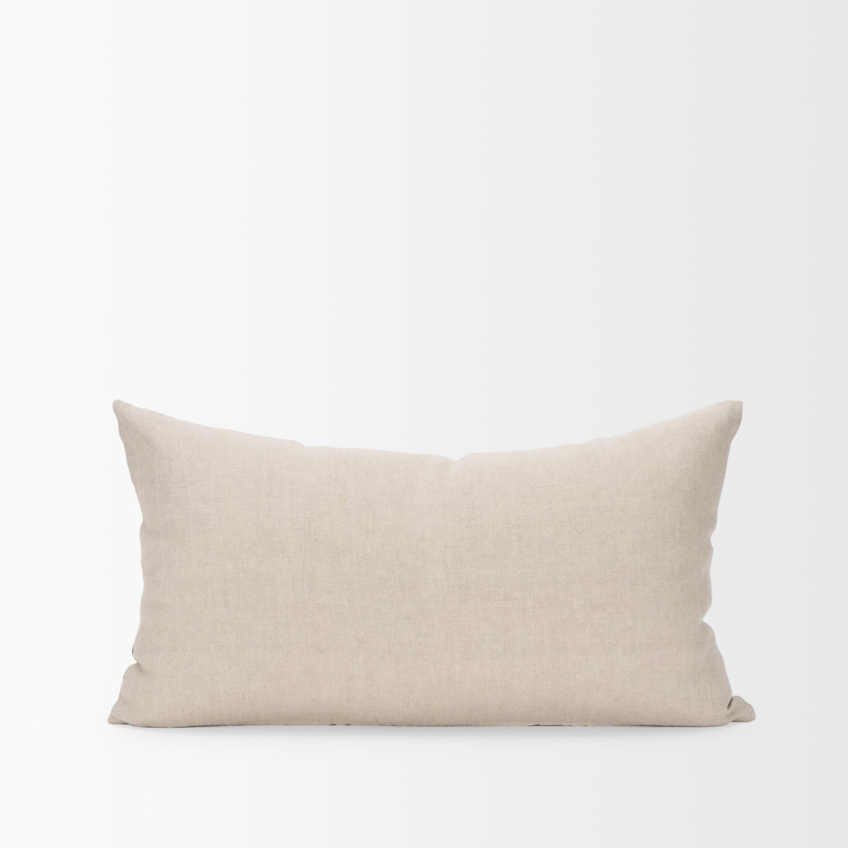 Mercana Jenna Beige w/ Merlot Print Linen Lumbar Decorative Pillow Cover