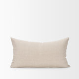 Mercana Jenna Beige w/ Merlot Print Linen Lumbar Decorative Pillow Cover