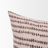 Mercana Jenna Beige w/ Merlot Print Linen Lumbar Decorative Pillow Cover