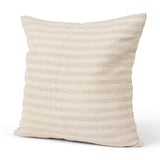 Mercana Jace Cream w/ Beige Stripe Linen-Cotton Square Decorative Pillow Cover