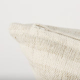 Mercana Jace Cream w/ Beige Stripe Linen-Cotton Square Decorative Pillow Cover