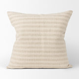 Mercana Jace Cream w/ Beige Stripe Linen-Cotton Square Decorative Pillow Cover