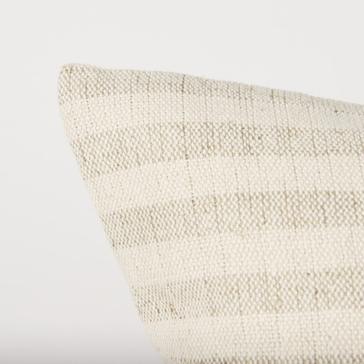 Mercana Jace Cream w/ Beige Stripe Linen-Cotton Square Decorative Pillow Cover
