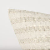 Mercana Jace Cream w/ Beige Stripe Linen-Cotton Square Decorative Pillow Cover