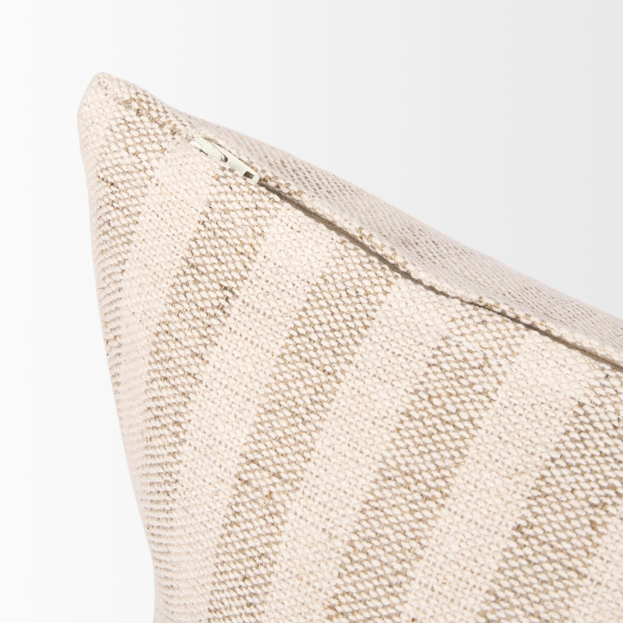 Mercana Jace Cream w/ Beige Stripe Lumbar Decorative Pillow Cover