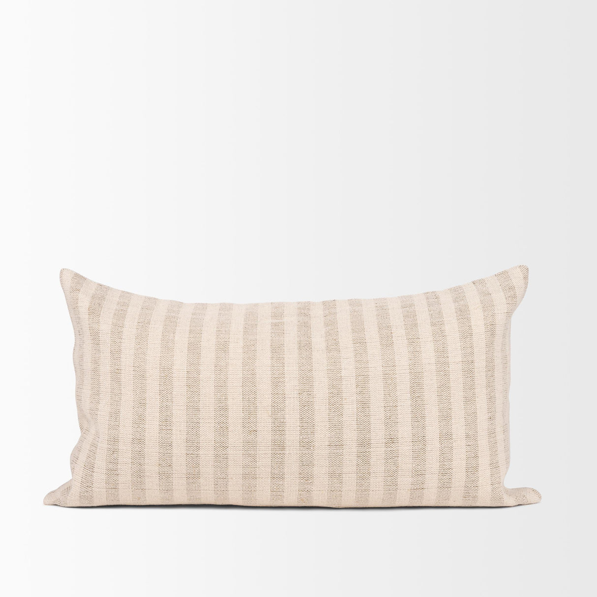 Mercana Jace Cream w/ Beige Stripe Lumbar Decorative Pillow Cover