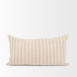 Mercana Jace Cream w/ Beige Stripe Lumbar Decorative Pillow Cover