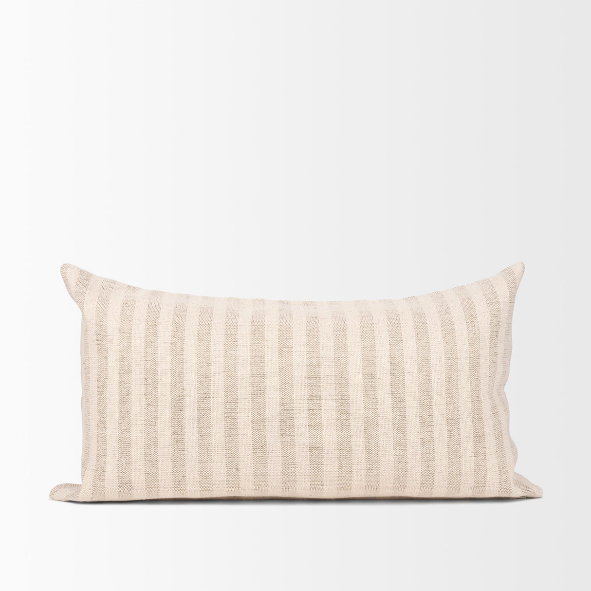 Mercana Jace Cream w/ Beige Stripe Lumbar Decorative Pillow Cover