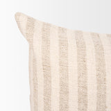 Mercana Jace Cream w/ Beige Stripe Lumbar Decorative Pillow Cover