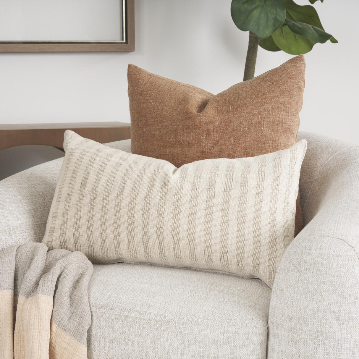 Mercana Jack Rust Linen Square Decorative Pillow Cover