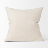 Mercana Jacklyn Cream Linen Square Decorative Pillow Cover