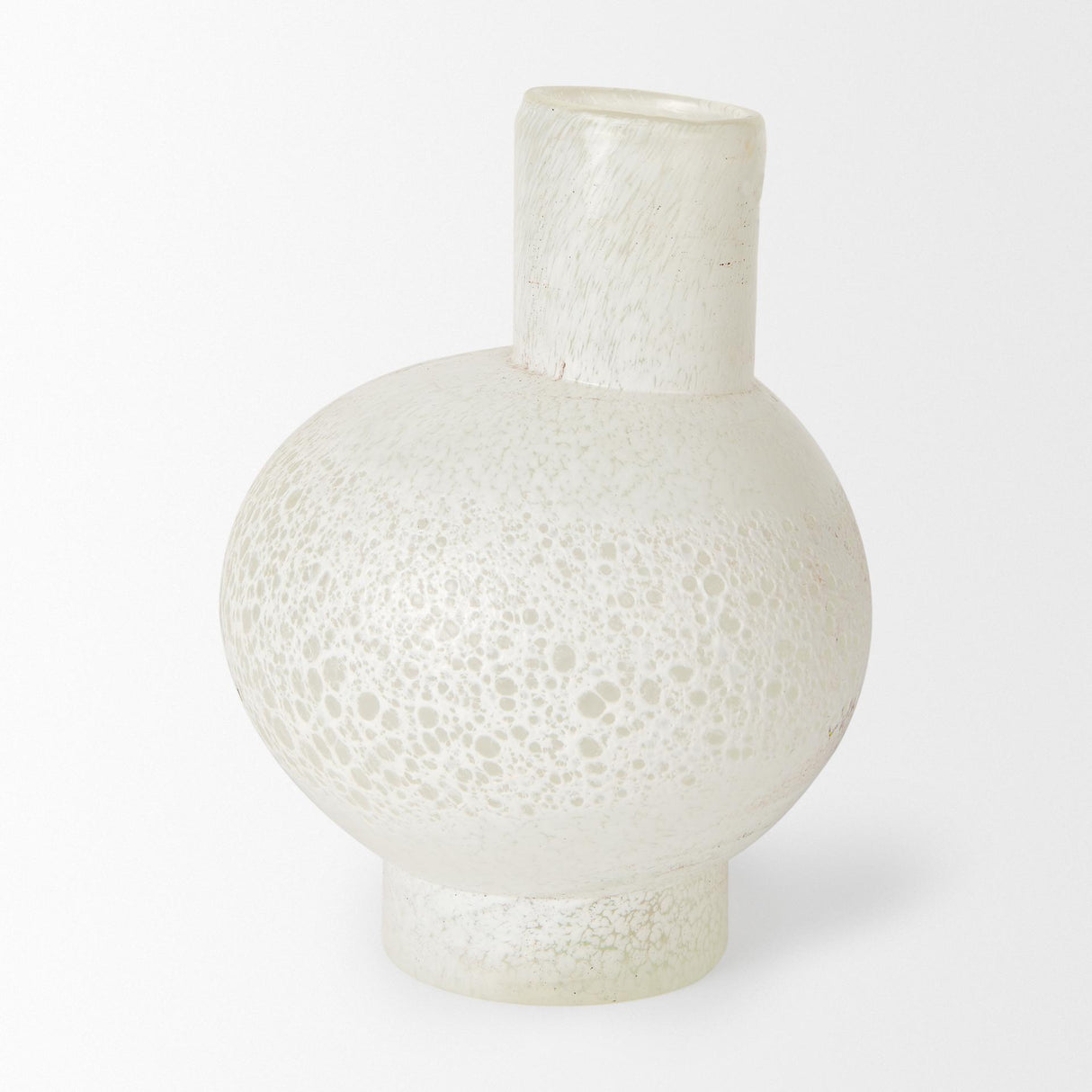 Mercana Heket Short White Glass Vase