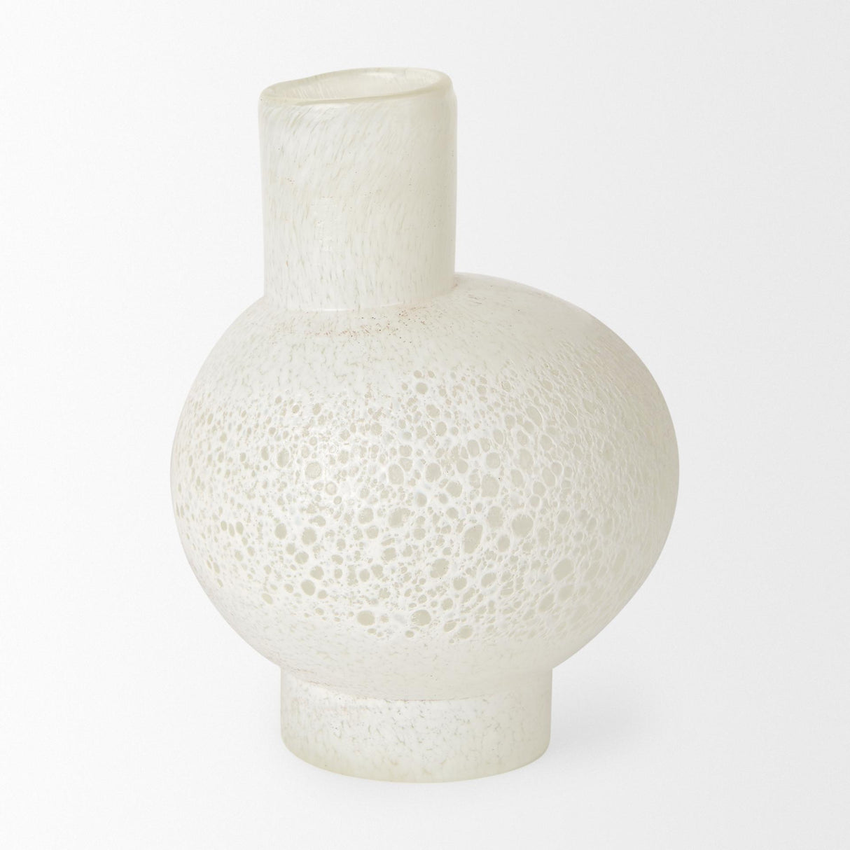 Mercana Heket Short White Glass Vase