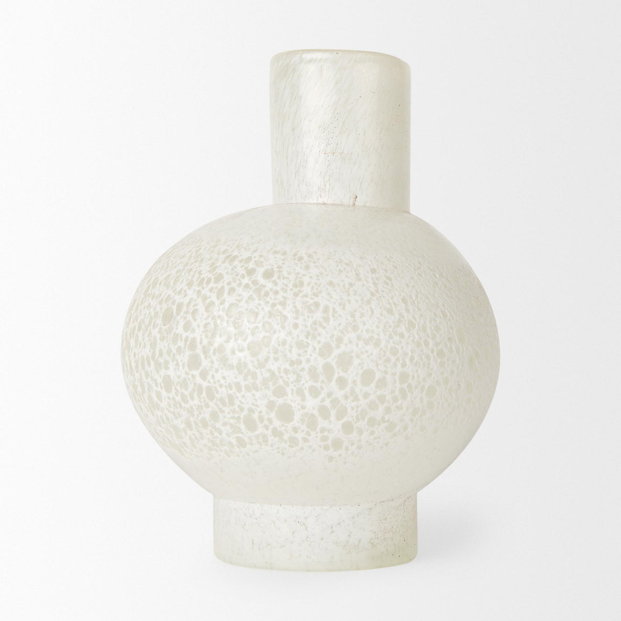 Mercana Heket Short White Glass Vase