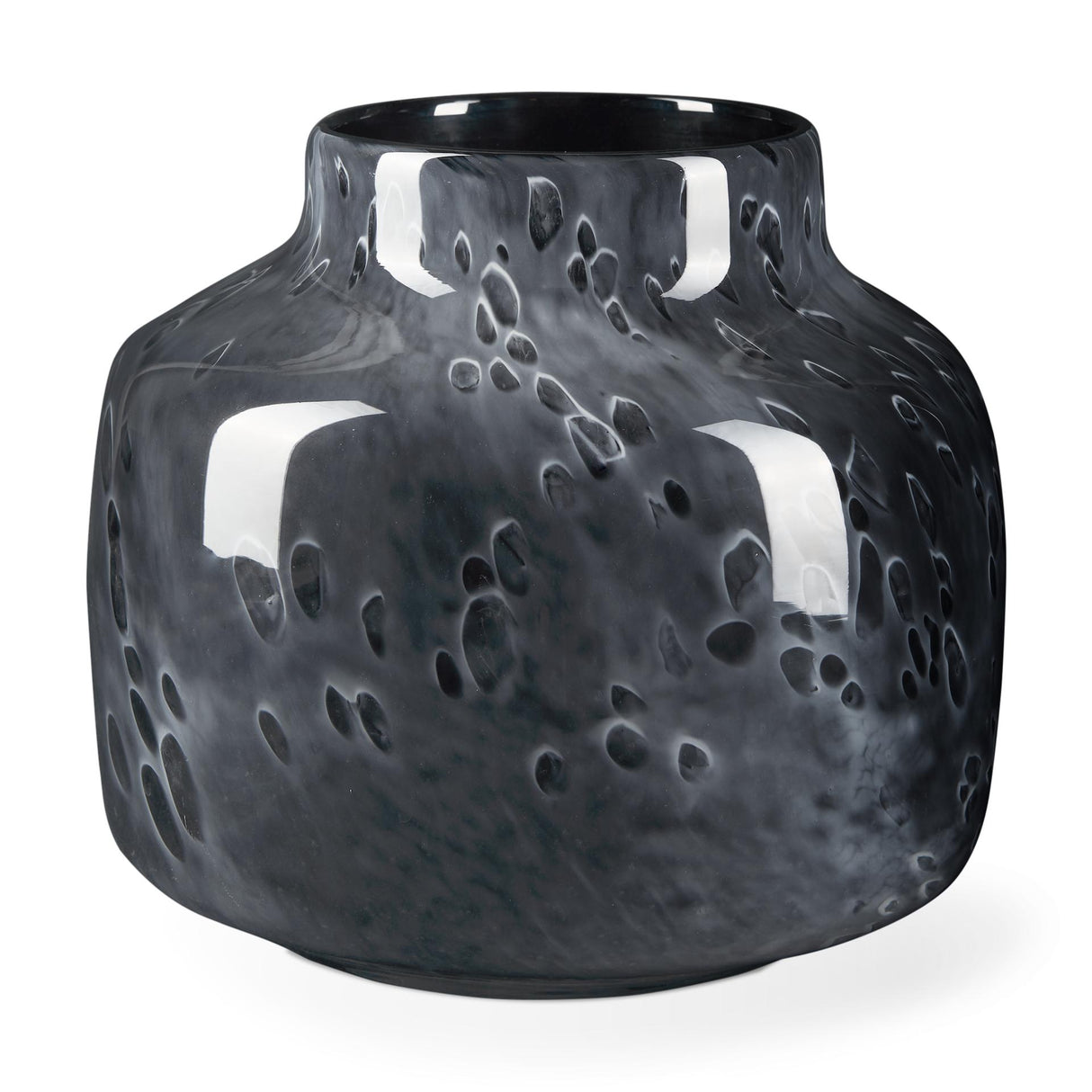 Mercana Masai Small Black Mottled Glass Vase