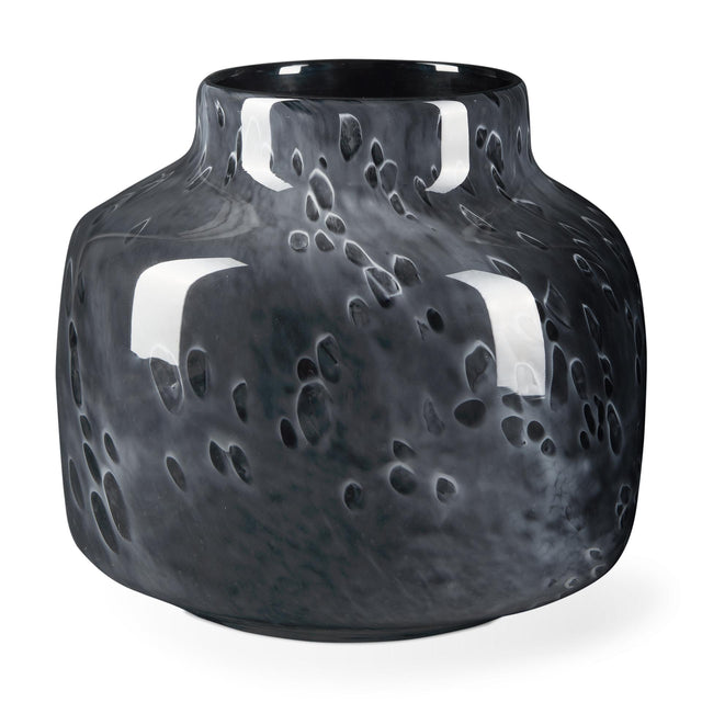 Mercana Masai Small Black Mottled Glass Vase