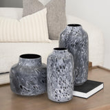 Mercana Masai Small Black Mottled Glass Vase