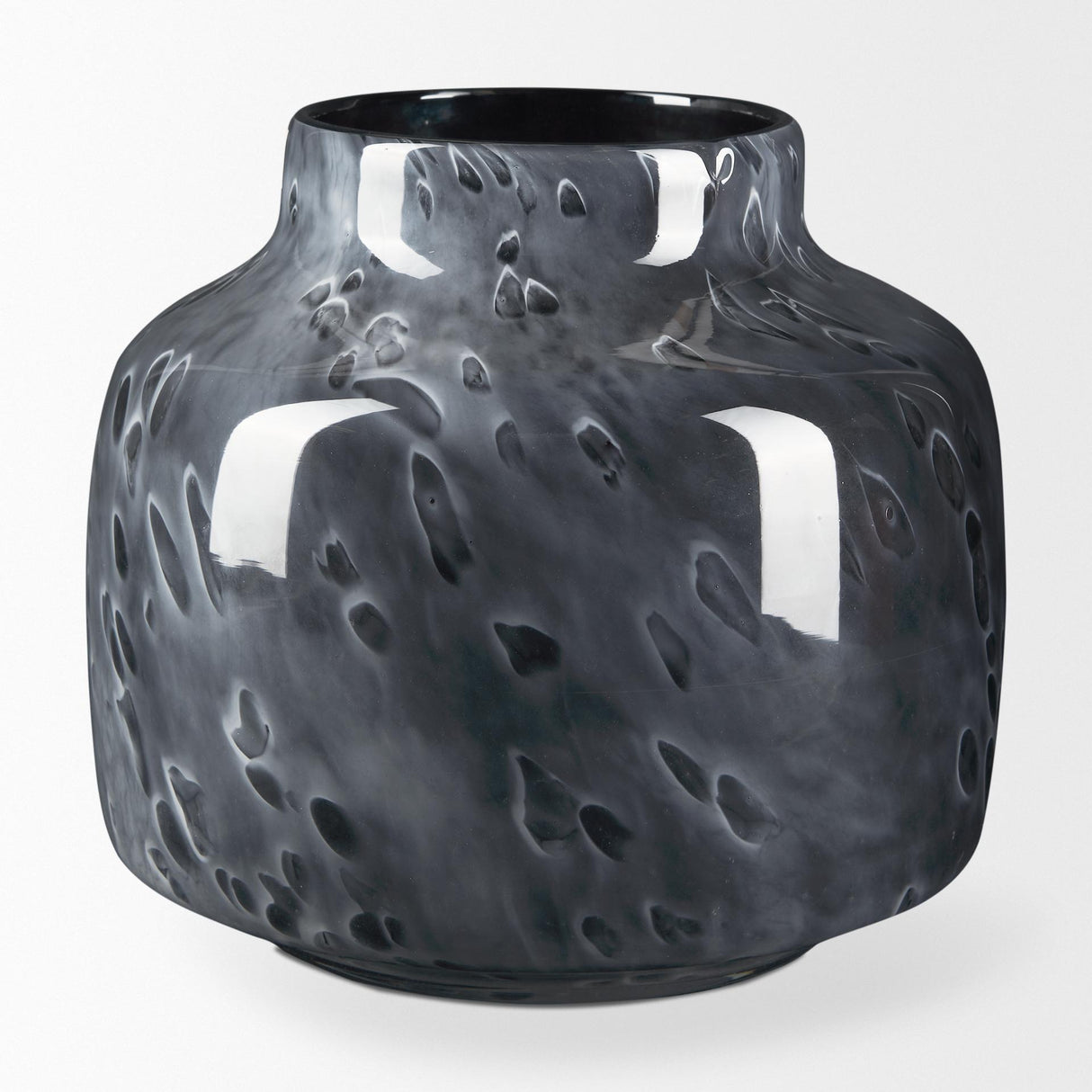 Mercana Masai Small Black Mottled Glass Vase