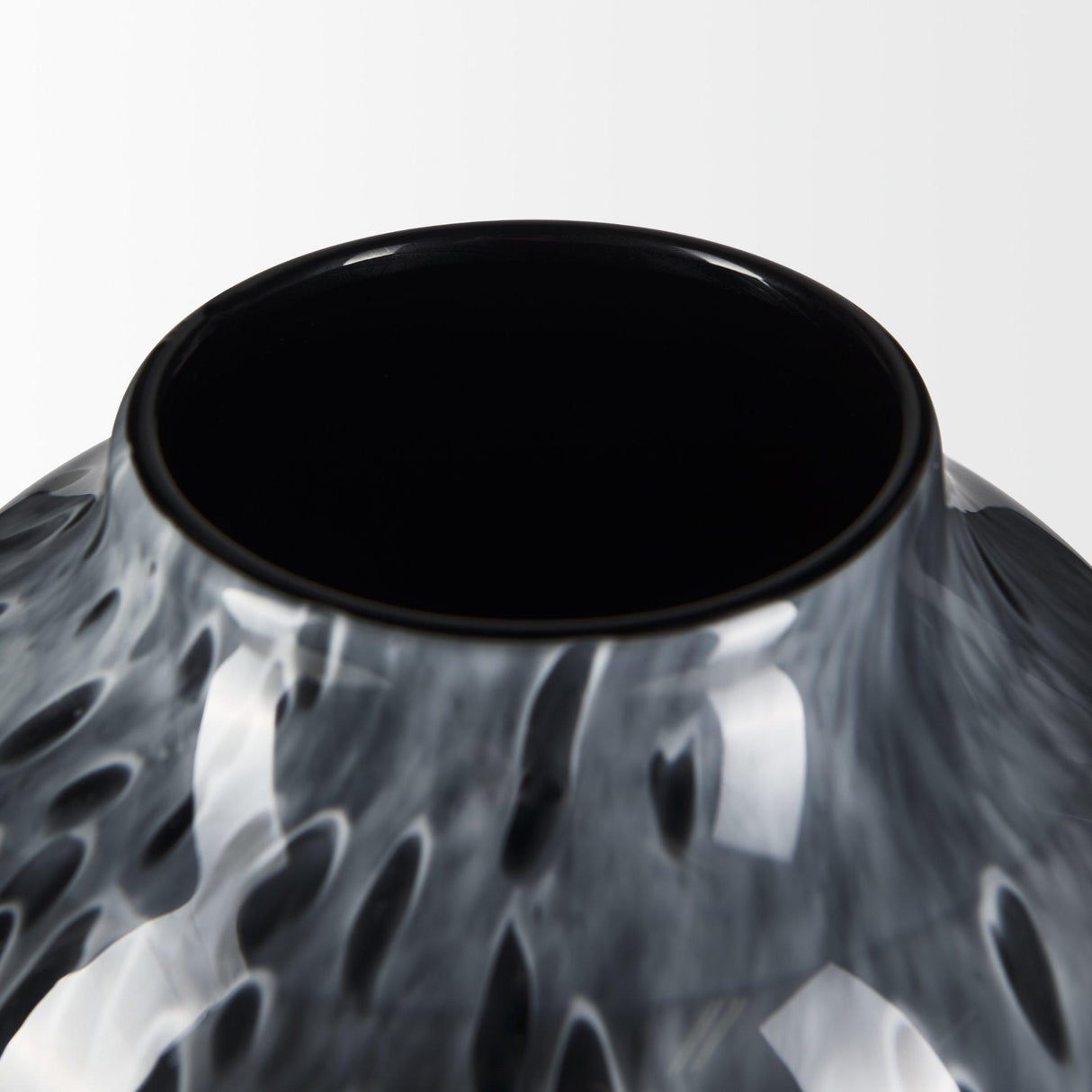 Mercana Masai Large Black Mottled Glass Vase